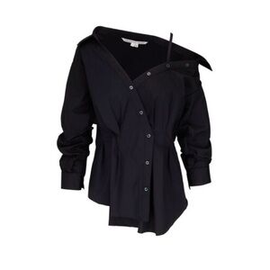 Veronica Beard Black Tomasi Off-The-Shoulder Top